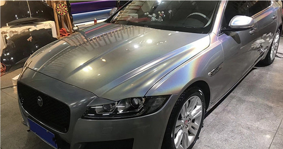 Rilascio dell'aria dell'involucro dell'automobile di Matte Gold Laser Grey Glitter non che sbiadisce 140gsm