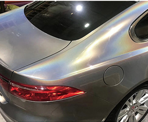 Rilascio dell'aria dell'involucro dell'automobile di Matte Gold Laser Grey Glitter non che sbiadisce 140gsm