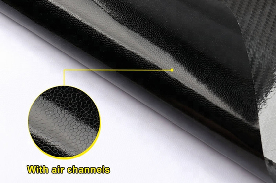 Alto effetto di lucentezza di 3D 140gsm del carbonio della fibra dell'automobile dell'involucro nero del vinile