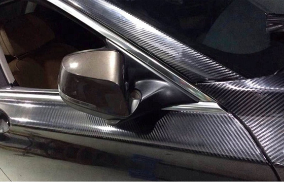 Alto effetto di lucentezza di 3D 140gsm del carbonio della fibra dell'automobile dell'involucro nero del vinile