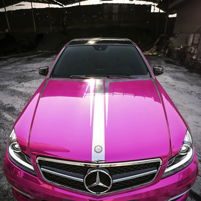 Involucro lucido Rose Red Car Wrap Film scorrevole del vinile di Chrome dello specchio del rilascio dell'aria
