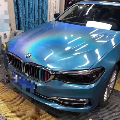 involucro dell'automobile di lucentezza del laser di 1.27m alto di scintillio del vinile dell'involucro del rilascio blu scorrevole dell'aria