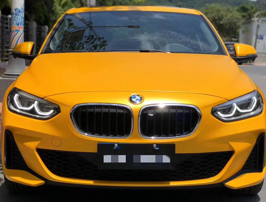 Superficie libera di Matte Yellow Vinyl Wrap Smooth di onda di calore del metallo della bolla per l'automobile