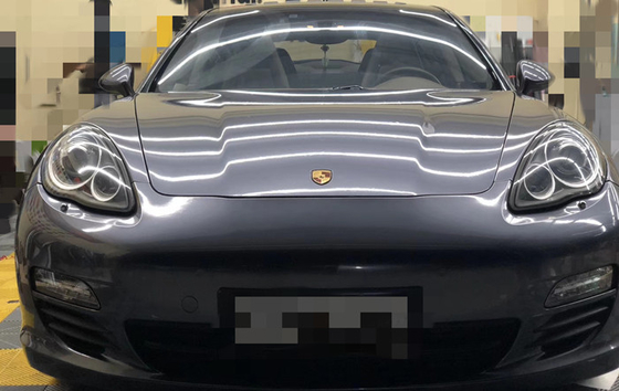 Alta lucentezza Gray Vinyl Wrap Wrinkles Elimination scuro 140gsm dell'automobile