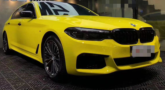 Involucro lucido giallo del vinile della prova di calore gratuito della bolla dell'involucro dell'automobile del cereale alto
