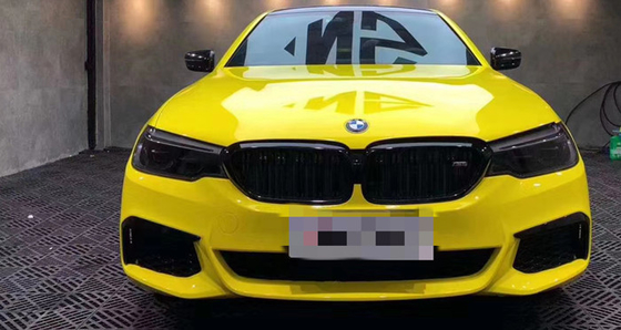 Involucro lucido giallo del vinile della prova di calore gratuito della bolla dell'involucro dell'automobile del cereale alto