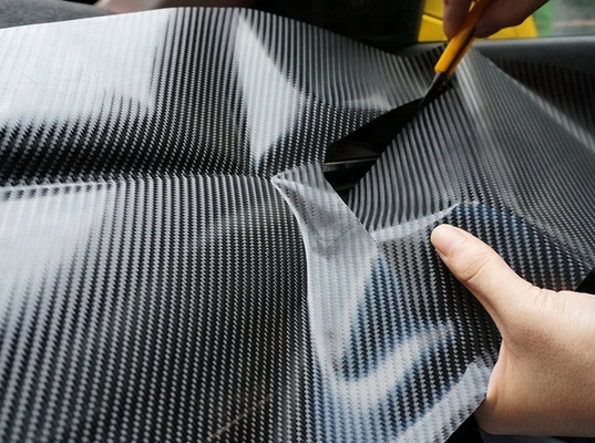 Rilascio nero esteriore interno dell'aria del rotolo dell'involucro del vinile dell'automobile della fibra del carbonio 6D