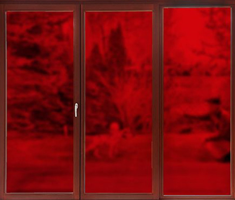 anti film decorativo rosso glassato UV di vetro di finestra della pianura autoadesivo