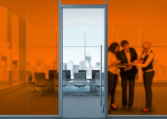 Copertura di finestra glassata normale arancio del film 1.22Mx50M Privacy Self Adhesive della finestra