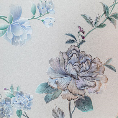 Resistente UV decorativo blu del film di vetro di finestra di Rose Textured 3D