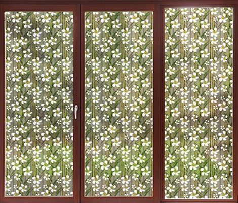 SGS decorativo stampato floreale di bambù di protezione di segretezza del film di vetro di finestra