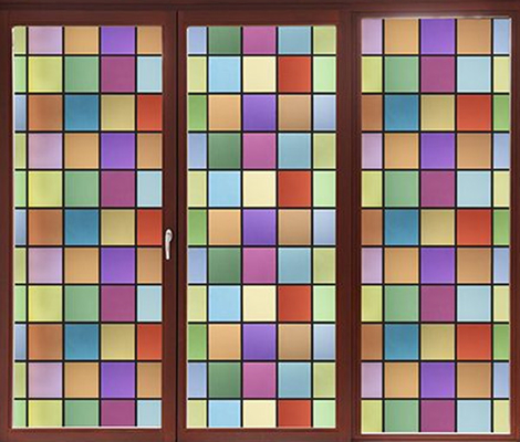 Il film decorativo di vetro di finestra di Sunproof ha colorato il modello dei quadrati