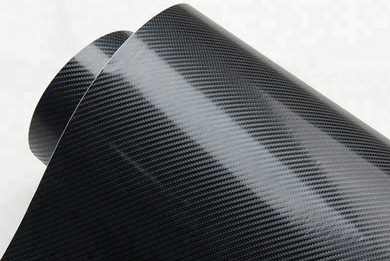 Rilascio dell'aria del film dell'involucro del vinile della fibra del carbonio del nero di lucentezza 4D scorrevole